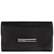 LONGCHAMP - Portefeuille Noir Roseau Box