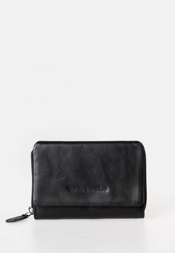 AUNTS & UNCLES - Dahlia zip wallet with flap jet black