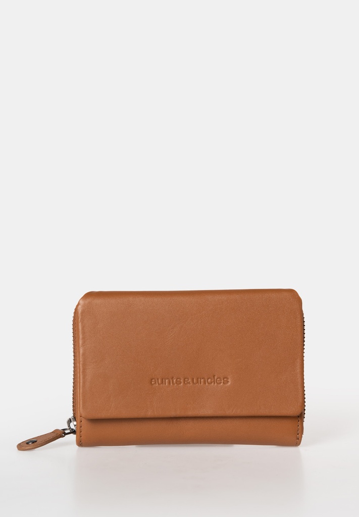 AUNTS & UNCLES - Dahlia zip wallet with flap cognac